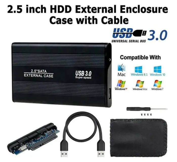 External Case Enclosure Disco Duro Externo SATA 2.5″ USB 3.0 / Aluminio