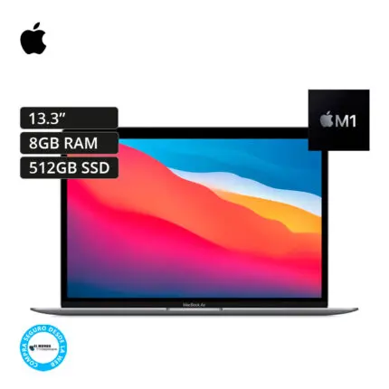 Macbook Air Chip M1, 8GB RAM, 256GB SSD, 13.3″ Retina, Silver