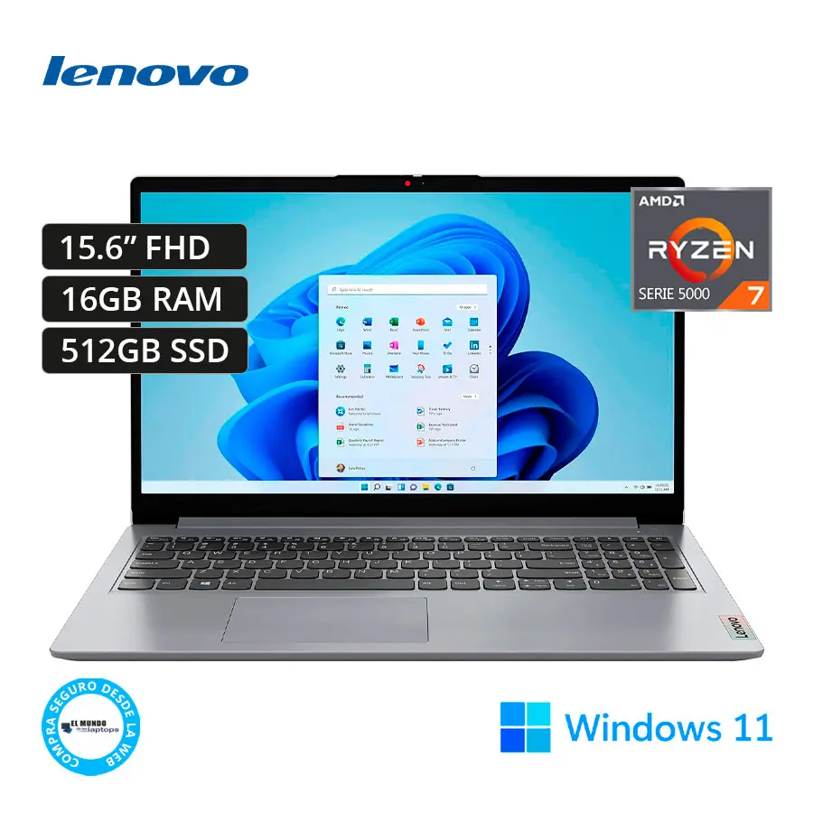 Lenovo IdeaPad 1 15ALC7 Ryzen 7-5700U, 16GB RAM, 512GB SSD, 15.6