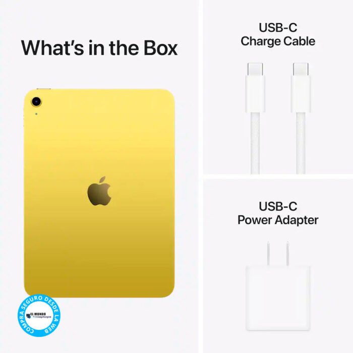 iPad A16, 128GB SSD, 11″ Liquid Retina, Yellow (MD4D4LL/A) - Imagen 2